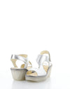 YOXA576FLY 001 SILVER Velcro Sandals